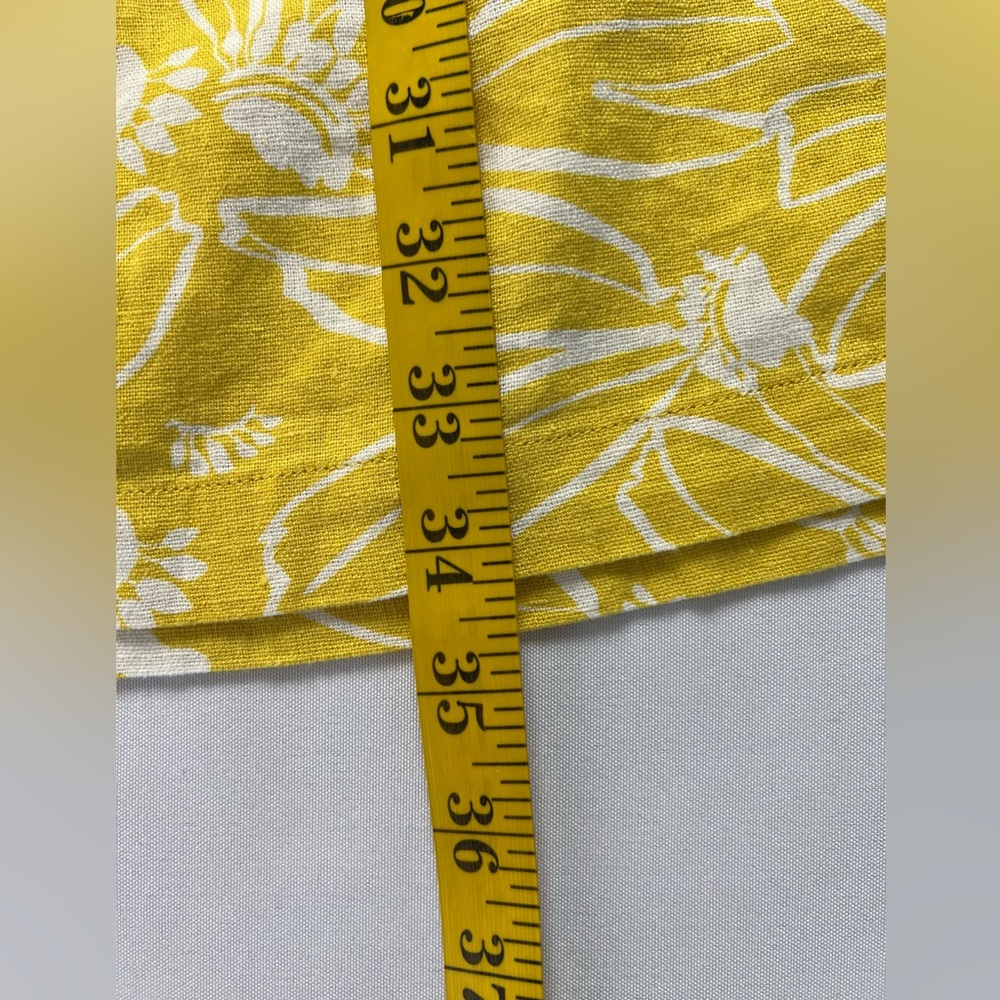 Universal Thread Floral Yellow & White Linen Rayon Blend Button Skirt. - Picture 11 of 12